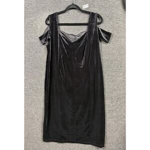 Alexa B Nites Halter Mermaid Dress Womens Size 18W Black Velour Sleeveless